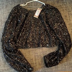 Super cute open back sequin top brand new with tag black too